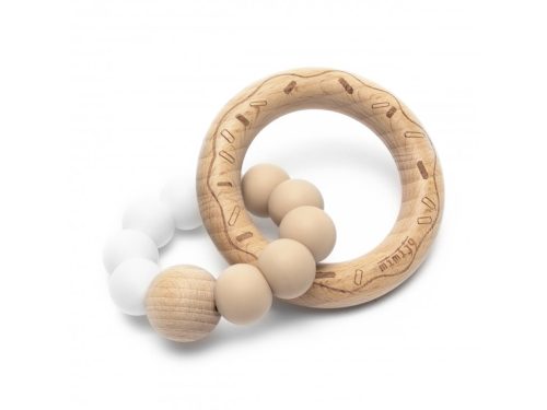 Rágóka 1 fa gyűrűs - Duo White + Beige