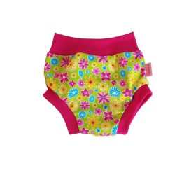 Pelenkára húzható bugyi – Virágok/Rózsaszín Szegély