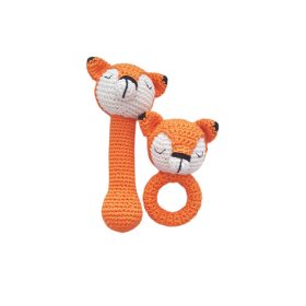 Horgolt rágóka, csörgő szett – Róka