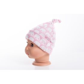 Átmeneti Csomós babasapka -  Rózsaszín elefánt 48/50