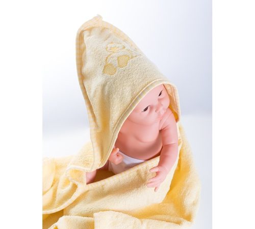 Fürdőlepedő hímzett 80×80 - Sárga/Kacsa