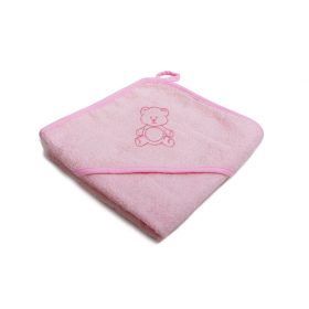   Fürdőlepedő hímzett 110×110 - Rózsaszín/Pink/Maci (Több minta)