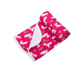 Mintás pamut babatakaró 70x90 - Piros Láma