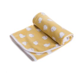 Mintás pamut babatakaró 70x90 - Nyuszi/Okker