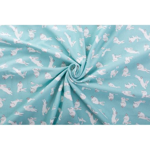 Mintás pamut babatakaró 70x90 - Nyuszi/Türkíz