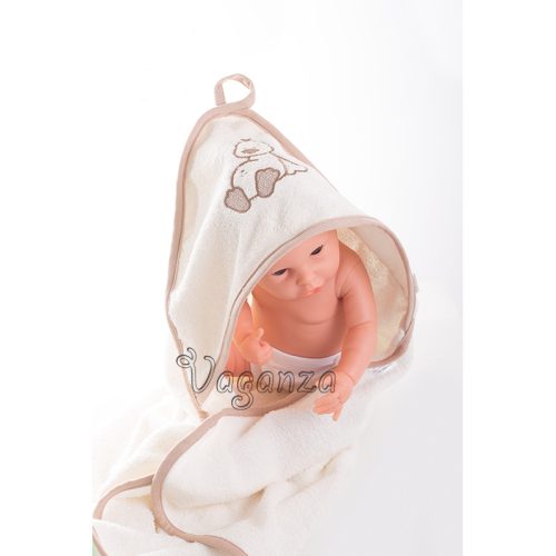 Fürdőlepedő hímzett 80×80 - Drapp/Kacsa