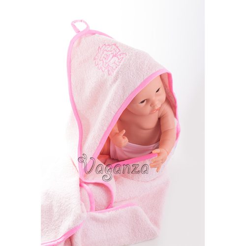 Fürdőlepedő hímzett 80×80 - Rózsaszín/Pink/Oroszlán