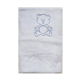 Wellsoft takaró hímzett 70×90 - Kék/Maci