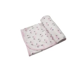 Mintás pamut babatakaró 70x90 - Rózsaszín/Autó