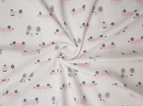 Mintás pamut babatakaró 70x90 - Rózsaszín/Autó