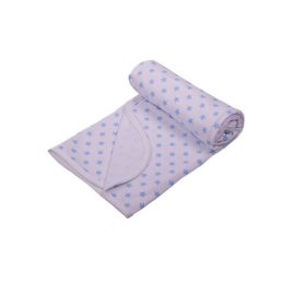 Mintás pamut babatakaró 70x90 - Fehér/Kék Csillag