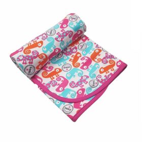 Mintás pamut babatakaró 70x90 - Pink/Narancs Kaméleon