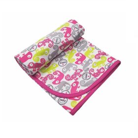 Mintás pamut babatakaró 70x90 - Pink/Zöld Kaméleon