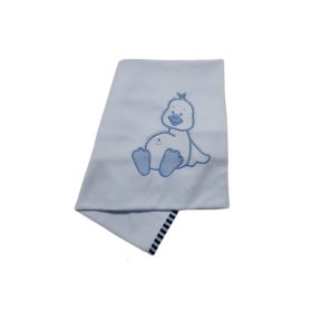 Pamut babatakaró, hímzett 100×150 - Kék/Kacsa