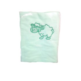 Pamut babatakaró, hímzett 100×150 - Világoszöld/Bari