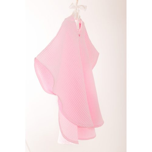 Kapucnis Waffle poncsó - Rózsaszín - 86/92