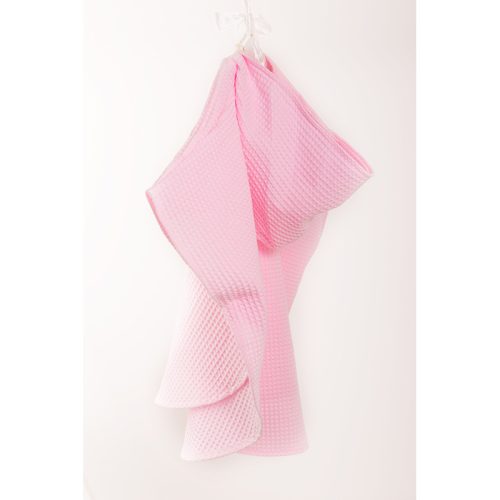 Kapucnis Waffle poncsó - Rózsaszín - 86/92