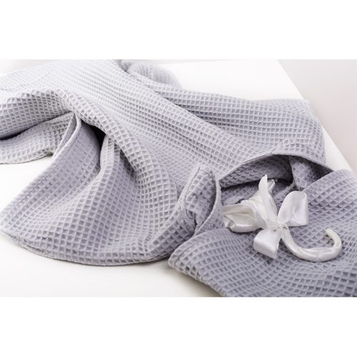 Kapucnis Waffle poncsó - Szürke - 86/92