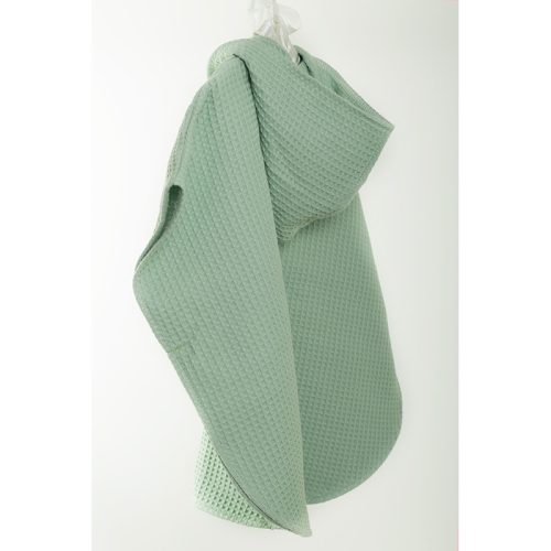 Kapucnis Waffle poncsó - Zöld - 74/80 