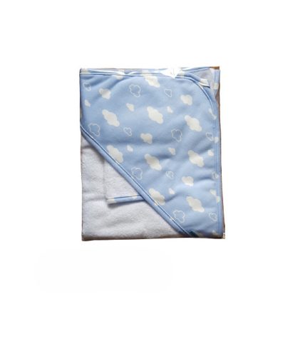 Fürdőlepedő mintás 110×110 - Fehér/Kék Felhő
