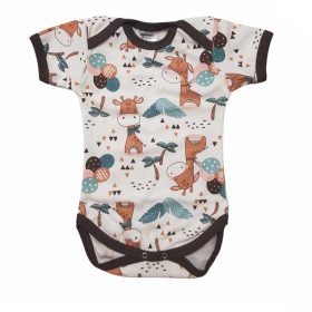 Rövid ujjú, békanyakú body - Zsiráf/50 