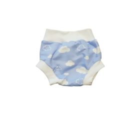 Pelenkára húzható bugyi - Kék Felhő/Fehér Szegély/56
