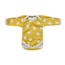 Hosszú ujjú mintás body - Sárga Nyuszi/50 (Több méret)