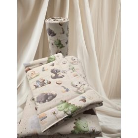 3 részes babaágynemű 90×135 - Dínók Drapp