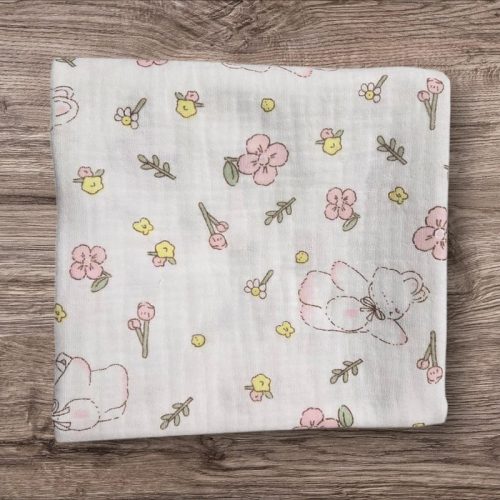 Muszlin pelenka 2db 65x65cm - Rózsaszín/Mezei Élet