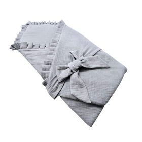 Fodros muszlin kókuszpólya 80x80 - Szürke