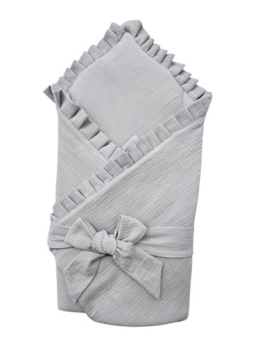 Fodros muszlin kókuszpólya 80x80 - Szürke