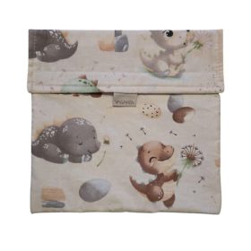 Mosható uzsonnás tasak - Dínó Bézs