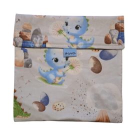 Mosható uzsonnás tasak - Dínó Kék