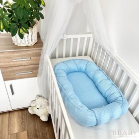   Babakék waffle babafészek - puha, légáteresztő babafészek újszülötteknek