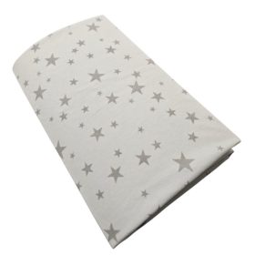   Gumis pamut lepedő mózeskosárhoz - 38x80 +-5cm - Szürke Csillagok