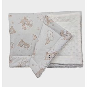   2 részes Bébi ágyneműgarnitúra 70x90 - Maci álom-Krém wellsoft