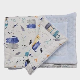   2 részes Bébi ágyneműgarnitúra 70x90 - Kék cicák-Kék wellsoft