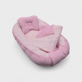 Babafészek szett waffle/wellsoft - Rózsaszín