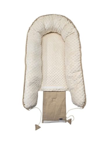 Babafészek waffle/minky - Mogyoró/Drapp