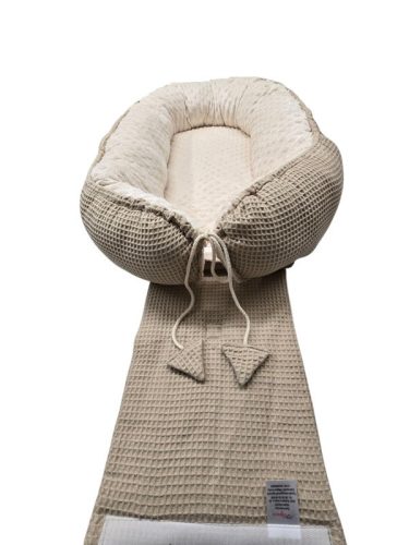 Babafészek waffle/minky - Mogyoró/Drapp