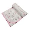 Mintás pamut babatakaró 70x90 - Rózsaszín virágok