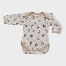 Hosszú ujjú, békanyakú body - Szafari/50 (Több méret)