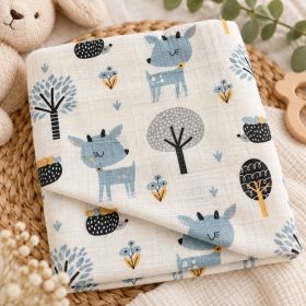 Textil pelenka mintás 70x80cm - Menta Őz
