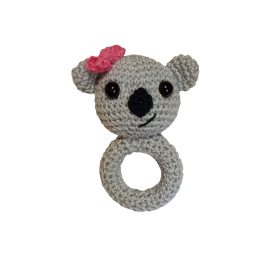 Horgolt rágóka, csörgő – Szürke Maci