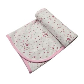 Mintás pamut babatakaró 70x90 - Rózsaszín virágok