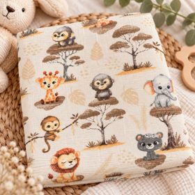 Textil pelenka mintás 70x80cm - Mesés Safari