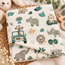 Textil pelenka mintás 70x80cm - Safari