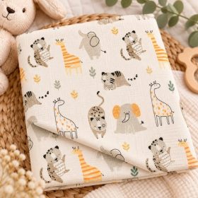 Textil pelenka mintás 70x80cm - Szürke Cirkusz