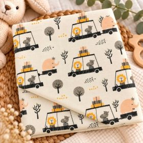   Textil pelenka mintás 70x80cm - Kirándulás az Állatkertben